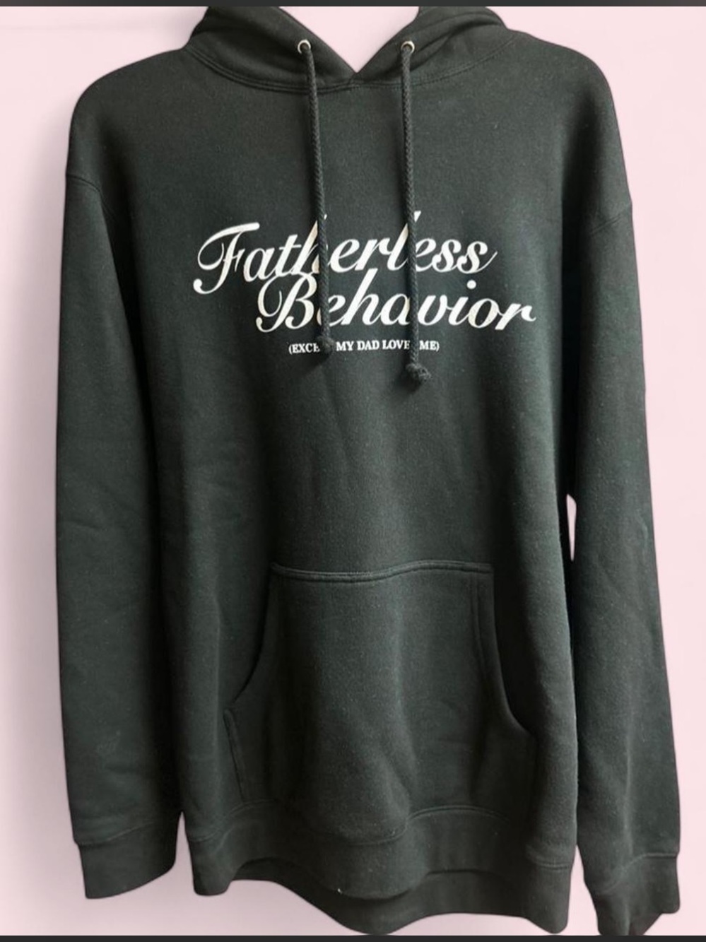 “Fatherless Behavior” women’s black & white hoodie. size small